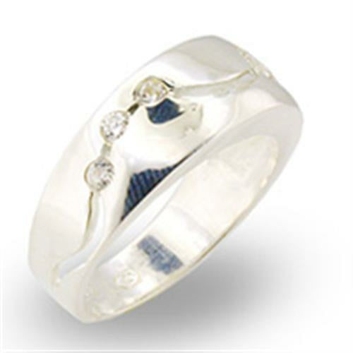 High-Polished 925 Sterling Silver Ring with AAA Grade CZ