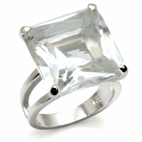 High-Polished 925 Sterling Silver Ring with AAA Grade CZ