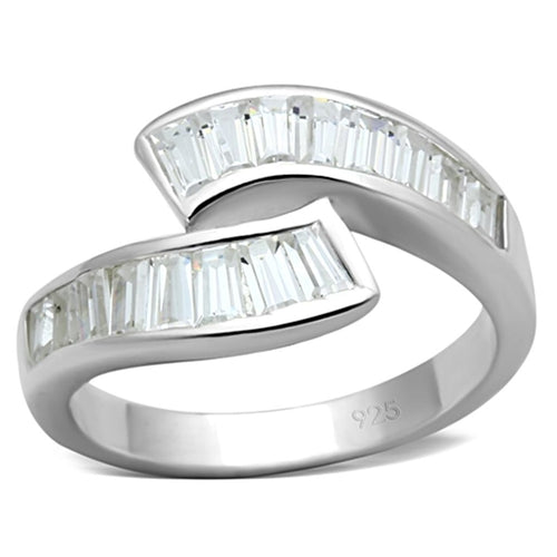 Silver 925 Sterling Silver Ring with AAA Grade CZ in Clear