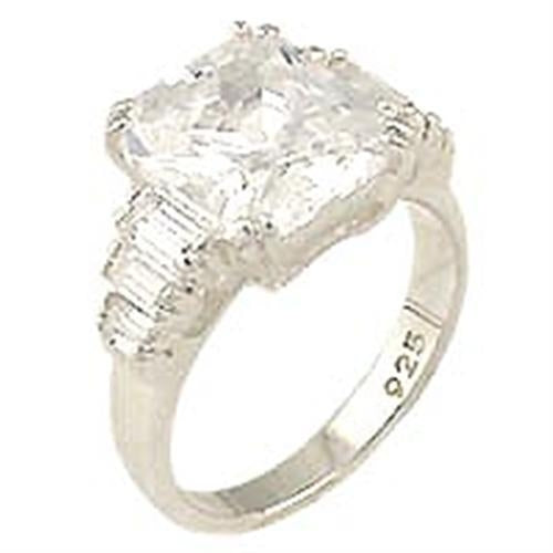 High-Polished 925 Sterling Silver Ring with AAA Grade CZ in