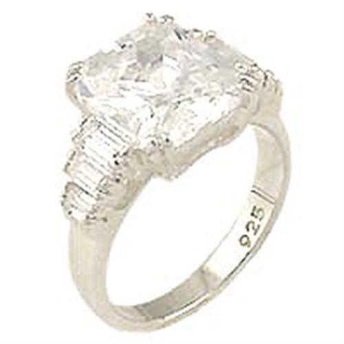 High-Polished 925 Sterling Silver Ring with AAA Grade CZ in