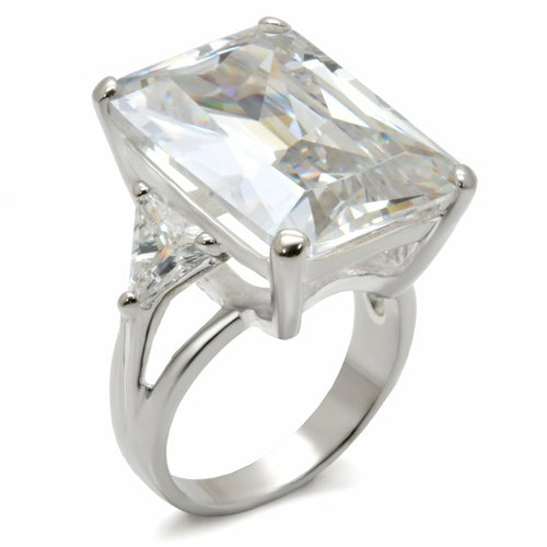 High-Polished 925 Sterling Silver Ring with AAA Grade CZ