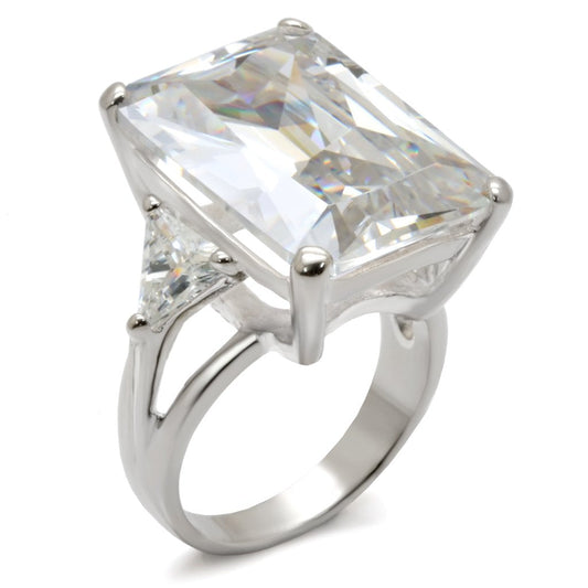High-Polished 925 Sterling Silver Ring with AAA Grade CZ