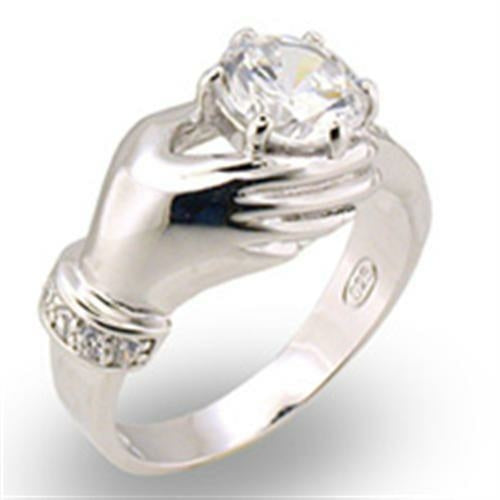 High-Polished 925 Sterling Silver Ring with AAA Grade CZ