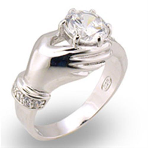 High-Polished 925 Sterling Silver Ring with AAA Grade CZ