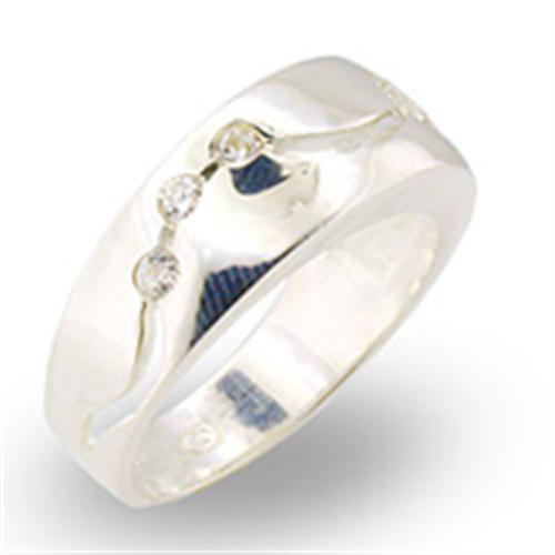 High-Polished 925 Sterling Silver Ring with AAA Grade CZ