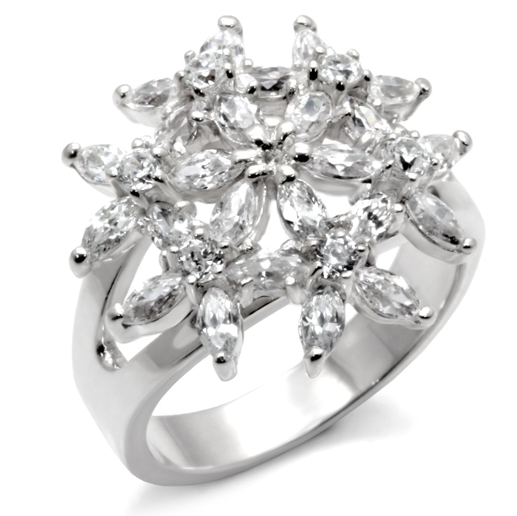 High-Polished 925 Sterling Silver Ring with AAA Grade CZ