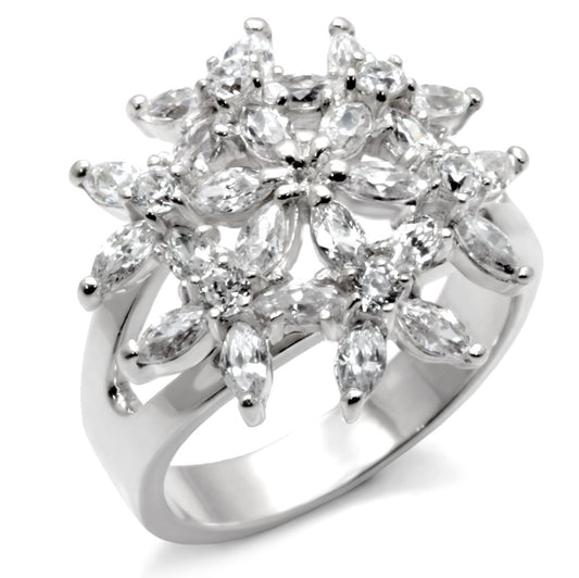 High-Polished 925 Sterling Silver Ring with AAA Grade CZ