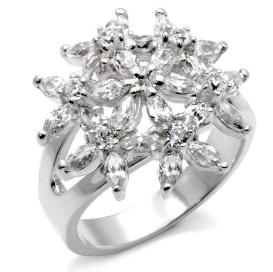 High-Polished 925 Sterling Silver Ring with AAA Grade CZ