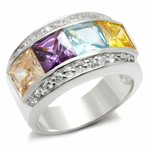 High-Polished 925 Sterling Silver Ring with AAA Grade CZ