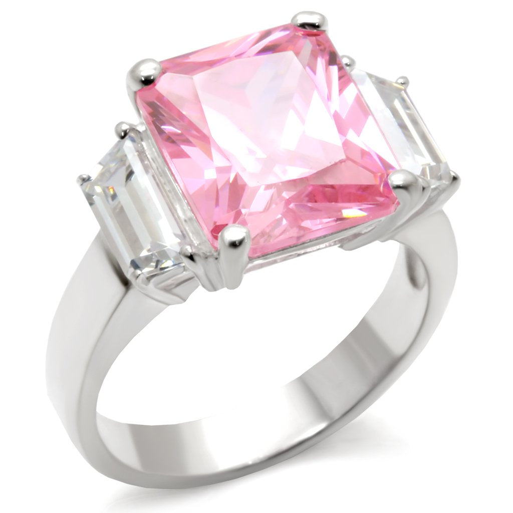 High-Polished 925 Sterling Silver Ring with AAA Grade CZ