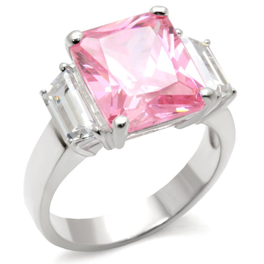 High-Polished 925 Sterling Silver Ring with AAA Grade CZ