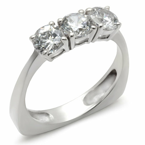 High-Polished 925 Sterling Silver Ring with AAA Grade CZ