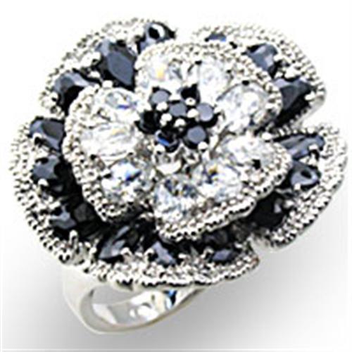 High - Polished 925 Sterling Silver Ring with AAA Grade CZ