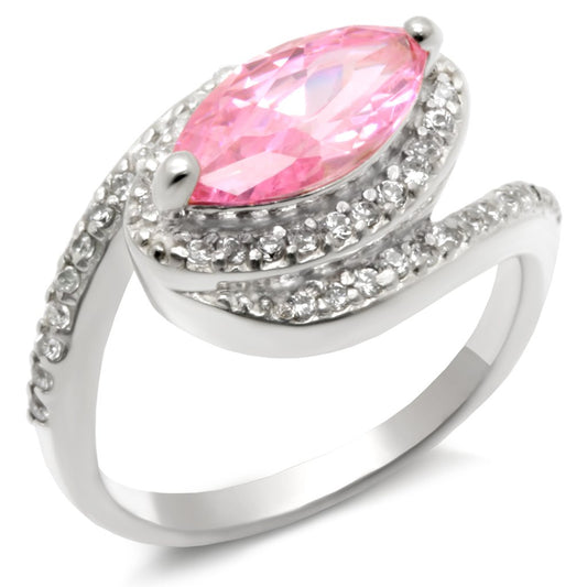 High-Polished 925 Sterling Silver Ring with AAA Grade CZ