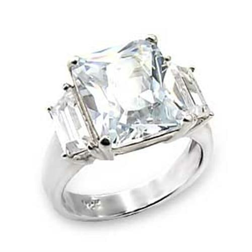 High-Polished 925 Sterling Silver Ring with AAA Grade CZ