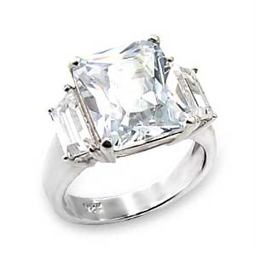 High-Polished 925 Sterling Silver Ring with AAA Grade CZ