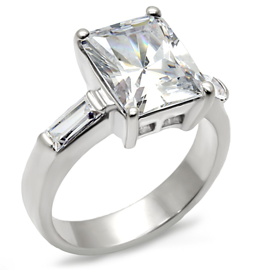 High-Polished 925 Sterling Silver Ring with AAA Grade CZ