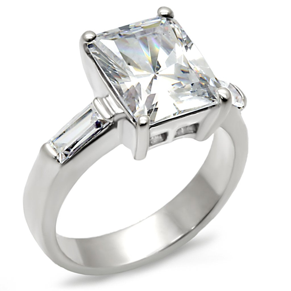 High-Polished 925 Sterling Silver Ring with AAA Grade CZ