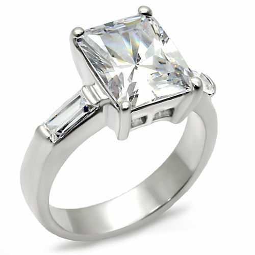 High-Polished 925 Sterling Silver Ring with AAA Grade CZ