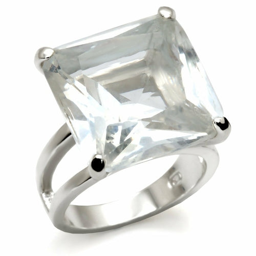 High-Polished 925 Sterling Silver Ring with AAA Grade CZ