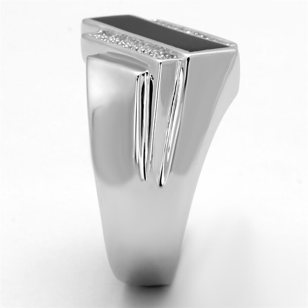 Rhodium 925 Sterling Silver Ring with AAA Grade CZ  in Clear