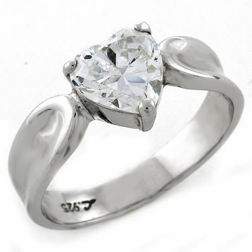 High-Polished 925 Sterling Silver Ring with AAA Grade CZ
