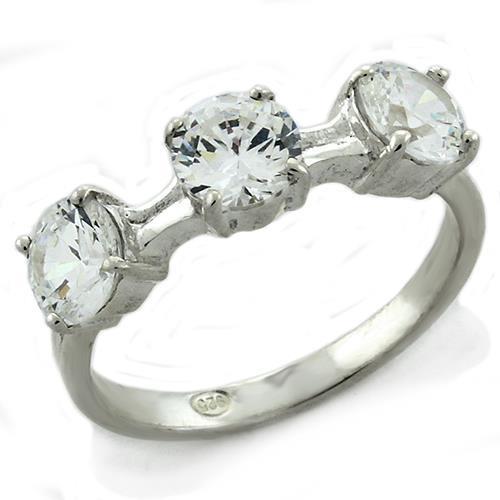 High-Polished 925 Sterling Silver Ring with AAA Grade CZ