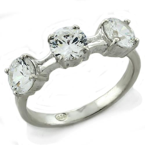 High-Polished 925 Sterling Silver Ring with AAA Grade CZ